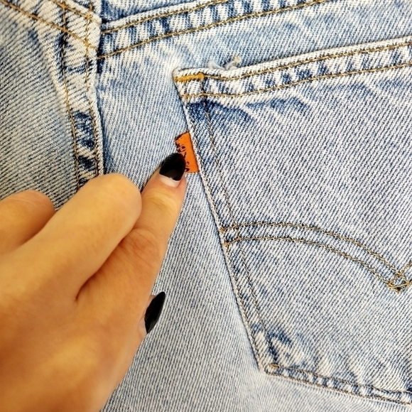 VINTAGE Levis 951 Jean Shorts Relaxed Fit Orange Tab sz 10 - Picture 7 of 9